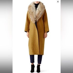 10 Crosby Derek Lam Wool Trench w/ Coyote Fur Collar - Size M